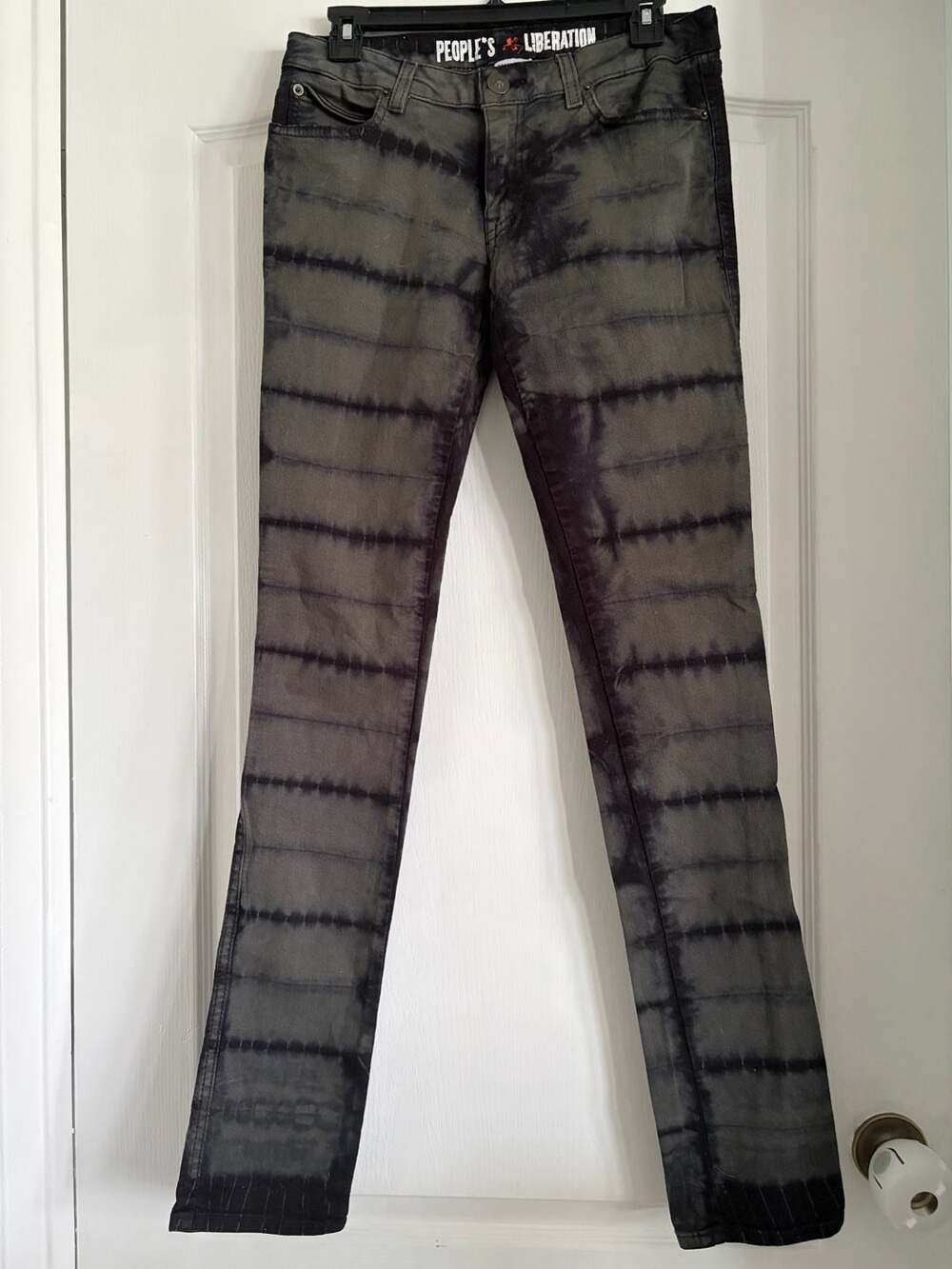 People's Liberation Women's Skinny Jeans Striped Tie-Dye Wash Size 26